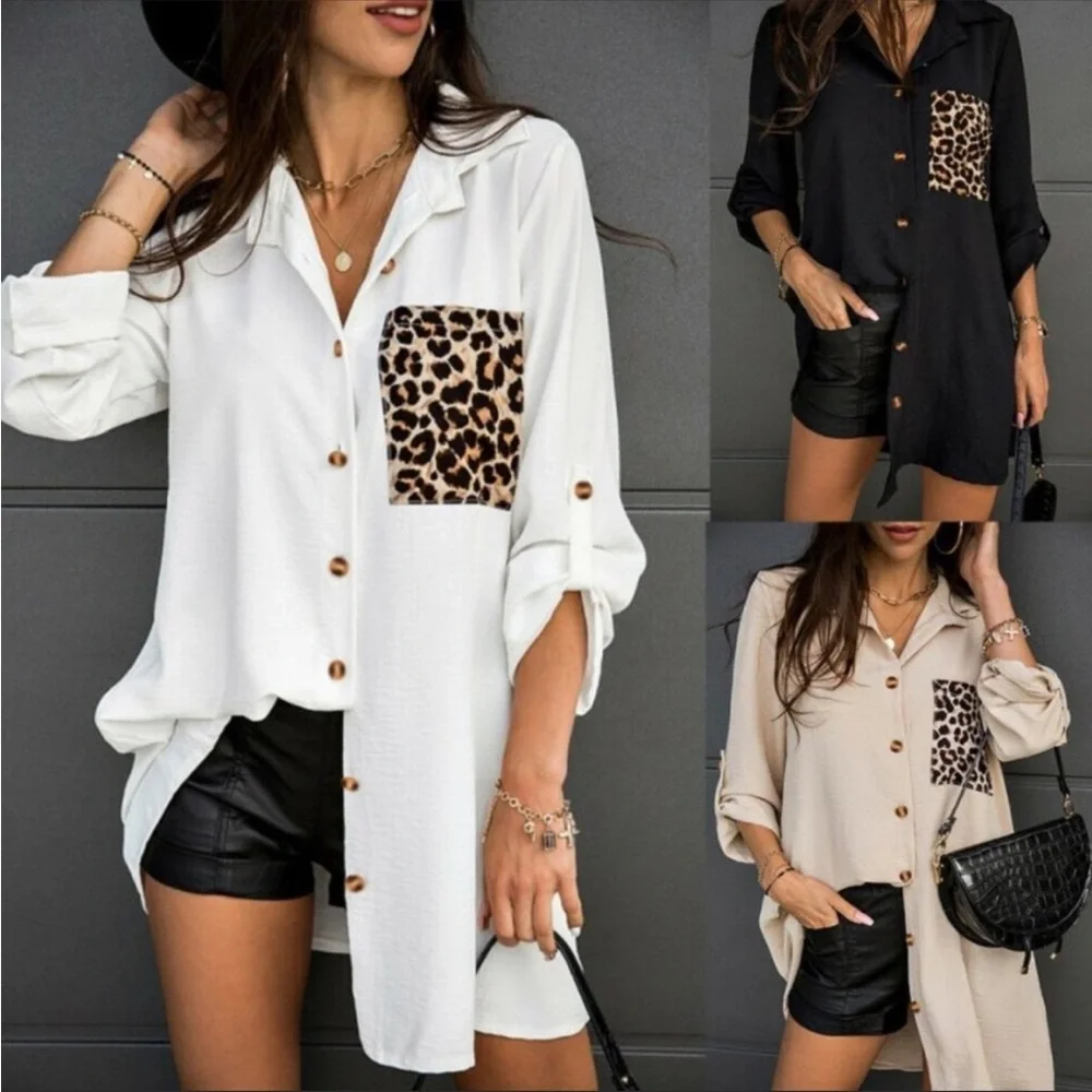 BNWT Cheetah Pocket Blouse, White - Picture 1 of 3